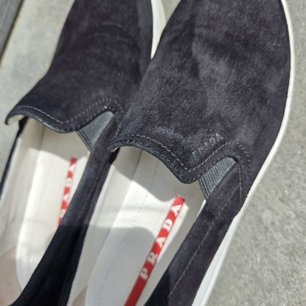 Prada Women's Black Loafers Slip-On Shoes -Size 6.5 - Picture 6 of 8